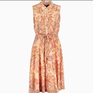 Nanette lepore yellow peach Paisley Dress